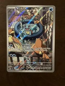 Pokemon TCG Squirtle Stellar Crown Illustration Card 148/142 Mint Holo - Image 1