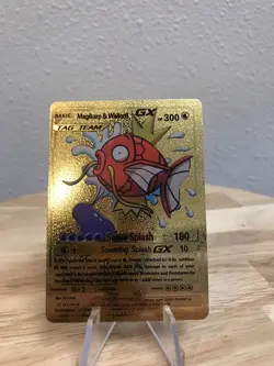 Gold Magikarp & Wailord GX Custom Pokemon Card 161/181 (SM Team Up Artwork) - Image 1