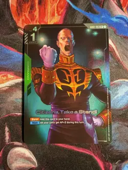 Gundam Card Game Newtype Rising Citizens, Take A Stand GD01-105 R+ Holo Foil x1 - Image 1