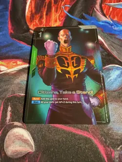 Gundam Card Game Newtype Rising Citizens, Take A Stand GD01-105 R+ Holo Foil x1 - Image 2