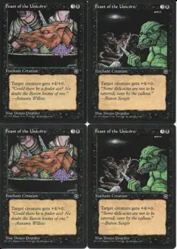 MTG: FEAST OF THE UNICORN dual art Homelands COMMON; played, Excellent x4 - Image 1