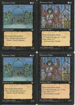 MTG: CEMETERY GATE dual art Homelands COMMON; played, Excellent condition x4 - Image 1