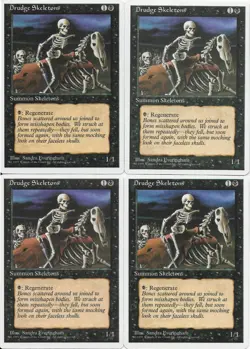 MTG: DRUDGE SKELETONS 4th Edition COMMON; played, Excellent condition x4 - Image 1