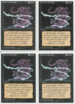 MTG: WORD OF BINDING 4th Edition COMMON; played, Excellent condition x4 - Image 1