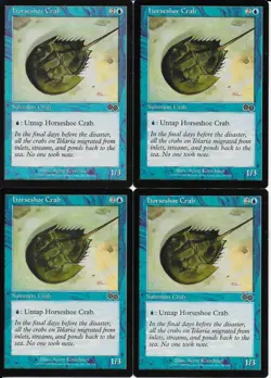 MTG: HORSESHOE CRAB Urza's Saga COMMON; played, Excellent condition x4 - Image 1
