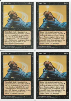 MTG: DRAIN LIFE 4th Edition COMMON; played, Excellent condition x4 - Image 1