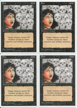 MTG: FEAR 4th Edition COMMON; played, Excellent condition x4 - Image 1