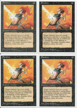 MTG: PARALYZE 4th Edition COMMON; played, Excellent condition x4 - Image 1