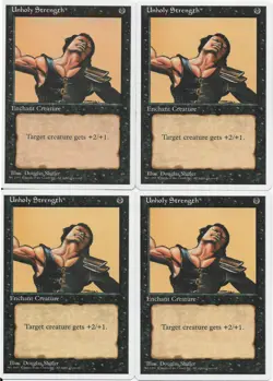 MTG: UNHOLY STRENGTH 4th Edition COMMON; played, Excellent condition x4 - Image 1