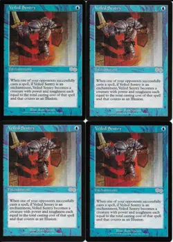 MTG: VEILED SENTRY Urza's Saga UNCOMMON; played, Excellent condition x4 - Image 1