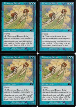 MTG: THORNWIND FAERIES Urza's Legacy COMMON; played, Excellent condition x4 - Image 1