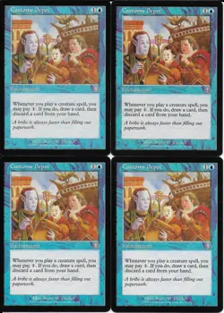 MTG: CUSTOMS DEPOT Mercadian Masques UNCOMMON; played, Excellent condition x4 - Image 1