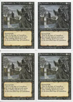 MTG: BOG WRAITH Revised (3rd) Edition UNCOMMON; played, Excellent condition x4 - Image 1