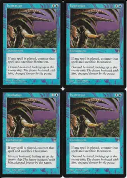 MTG: HESITATION Stronghold UNCOMMON; played, Excellent condition x4 - Image 1