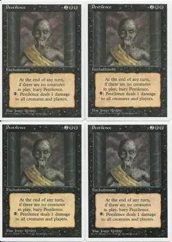 MTG: PESTILENCE 4th Edition COMMON; played, Excellent condition x4 - Image 1