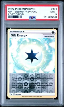 2022 Pokemon SW&SH LOST ORIGIN #171 GIFT ENERGY Reverse Foil | PSA 9| POP 1 of 3 - Image 1