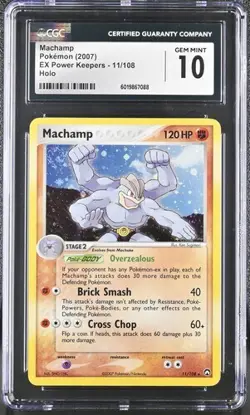 CGC 10 MACHAMP HOLO 11 EX POWER KEEPERS POKEMON GEM MINT - Image 1