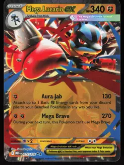 Mega Lucario ex 077/132 Double Rare Mega Evolution Pokemon NM - Image 1