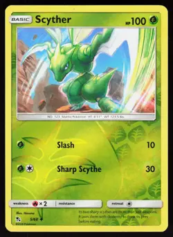 Scyther 5/68 Uncommon Hidden Fates Pokemon Reverse Holo LP - Image 1