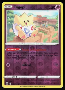 Togepi 055/189 Common Astral Radiance Pokemon Reverse Holo LP - Image 1