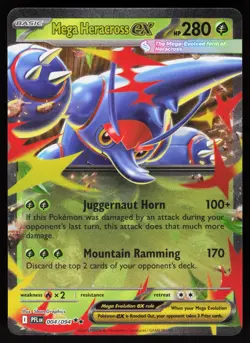 Mega Heracross ex 004/094 Double Rare Phantasmal Flames Pokemon Holo NM - Image 1