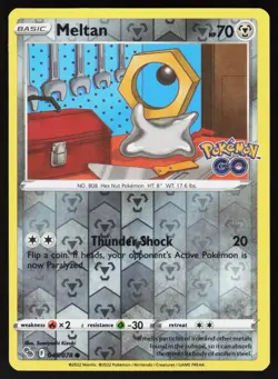 Meltan 045/078 Common Pokemon GO Pokemon Reverse Holo LP - Image 1
