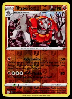 Rhyperior 091/196 Rare Lost Origin Pokemon Reverse Holo LP - Image 1