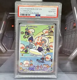 Clobbopus 207/191 Illustration Rare Pokemon S&V:Surging Sparks PSA 10 Gem Mint - Image 1