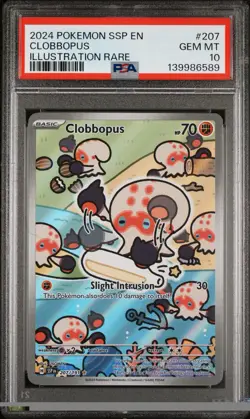Clobbopus 207/191 Illustration Rare Pokemon S&V:Surging Sparks PSA 10 Gem Mint - Image 3