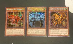 YuGiOh Egyptian God Cards Holographic Secret Rare Set 1st Edition - Image 1