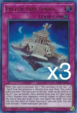 3X Yugioh Fallen Sanctuary GFP2-EN014 Ultra Rare 1st Edition NM - Image 1