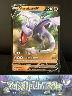 Pokemon Card Aerodactyl V 092/196 Lost Origin Rare Holo Near Mint - Image 1