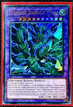 Thunder Dragon Titan Ultra Rare 1st Edition Mint Yu-Gi-Oh! Card [MP19-EN182] - Image 1