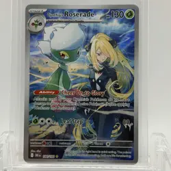 Pokemon TCG Destined Rivals Cynthia’s Roserade #184/182 Illustration Rare LP+ - Image 1