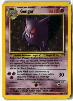 Gengar ⭐ 11/110 Holo Rare Legendary Collection 2002 Pokemon MP/HP - Image 1