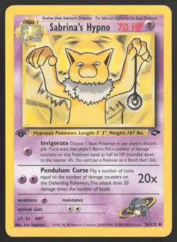 Sabrina's Hypno 56/132 | 1st Edition | Gym Challenge Pokemon NM - Image 1