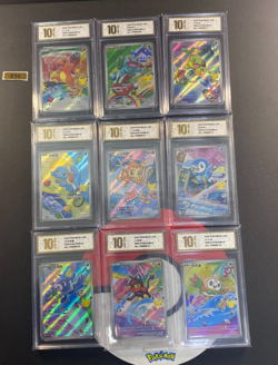 9pcs Pokemon TCG CHN 30th-P-002 001 010 003 011 012 021 020 019/30th-P Grade10 - Image 1