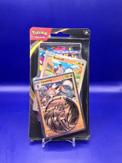 Pokemon Mega Evolution Single Booster Pack Blister Lycanroc & Rockruff Promo - Image 1