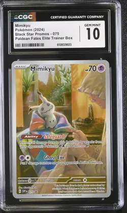 Pokemon CGC 10 Mimikyu 75 Paldean Fates ETB Black Star Promo ENGLISH - Image 1
