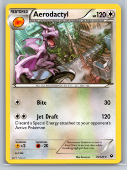 Pokemon Aerodactyl NON Holo 76/124 FCO Fates Collide LP - Image 1