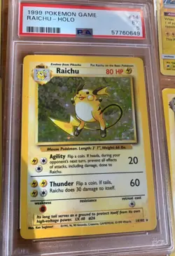 Pokemon Raichu Base Set 14/102 Holo Rare PSA 5 - Image 2