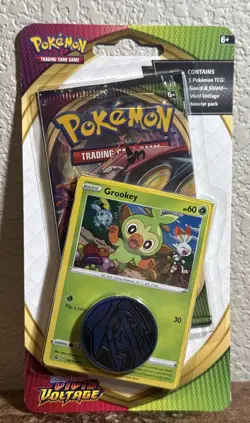 Pokemon Vivid Voltage GROOKEY TCG Blister Booster Pack with Coin Sealed! NEW! - Image 1