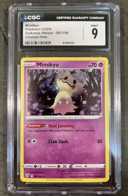 2020 Pokemon Darkness Ablaze Mimikyu Cosmos Holo 081/189 CGC 9 081/189 - Swirl - Image 1