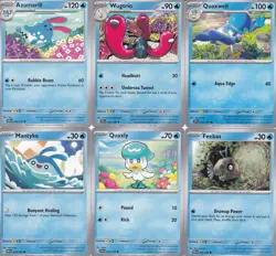 POKEMON 6 CARD WATER TYPE LOT. - Image 1