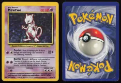 Mewtwo 10/102 Holo Rare Base Set Unlimited Pokemon English LP - Image 3