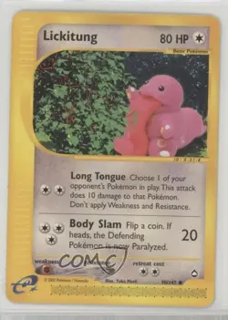 Lickitung Pokemon e-Card Series Aquapolis #90 2002 - Image 1