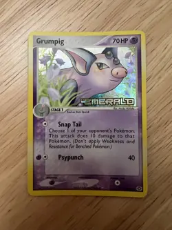 Pokemon Grumpig 30/106 ex Emerald Reverse Holo Stamped LP - Image 1