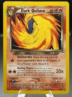 Dark Quilava 39/105 Uncommon - Neo Destiny- Vintage Pokemon LP - Image 1