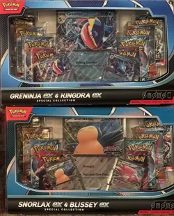 Pokemon Snorlax Ex & Blissey Ex + Greninja Ex Kingdra Ex Special Collections NEW - Image 1