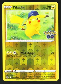 Pikachu 028/078 Pokemon GO Reverse Holo Rare NM - Image 1